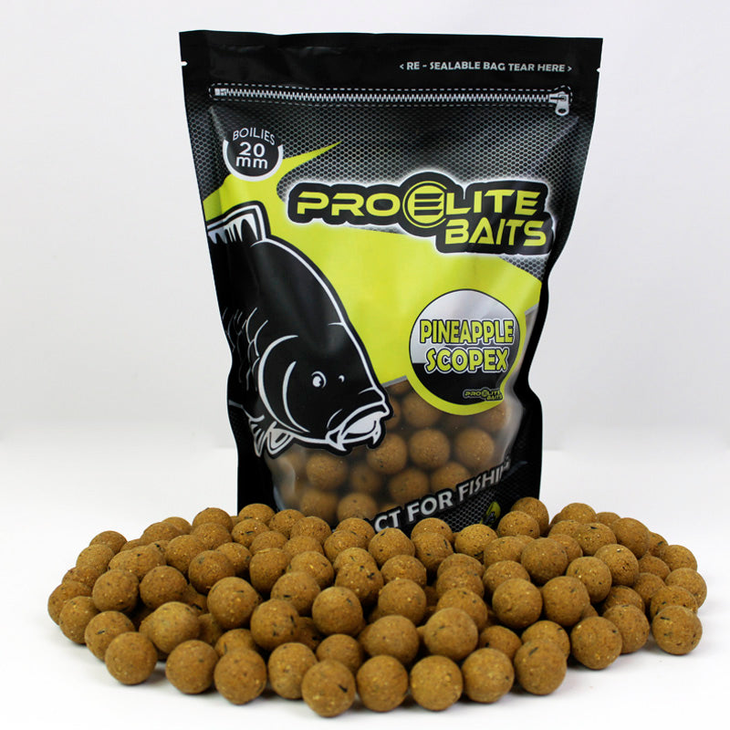 Boilies Pro Elite Baits Piña Scopex 20mm - Tienda Carpfishing