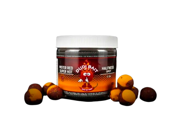 Halfness Dudi Bait Mister Red Super Hot Spicy Fish 16 mm - Tienda Carpfishing