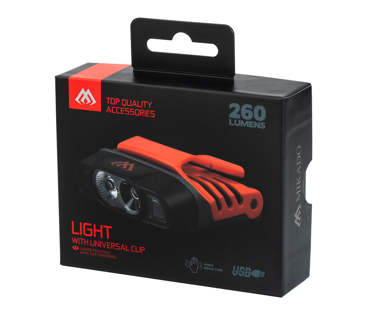 Latarka czołowa Mikado z uniwersalnym klipsem