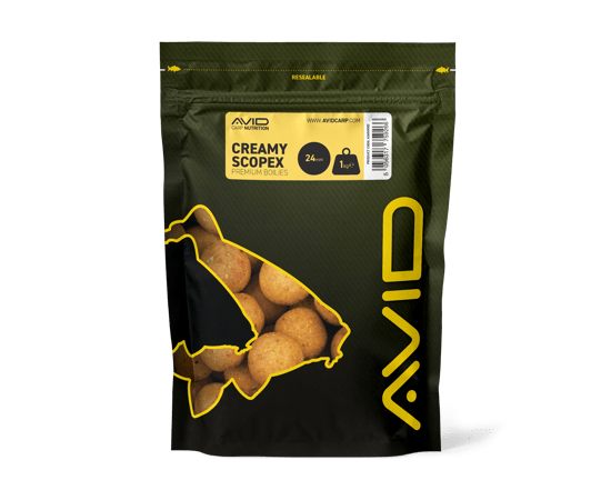 Boilies Avid Carp Creamy Scopex 24 mm - Tienda Carpfishing