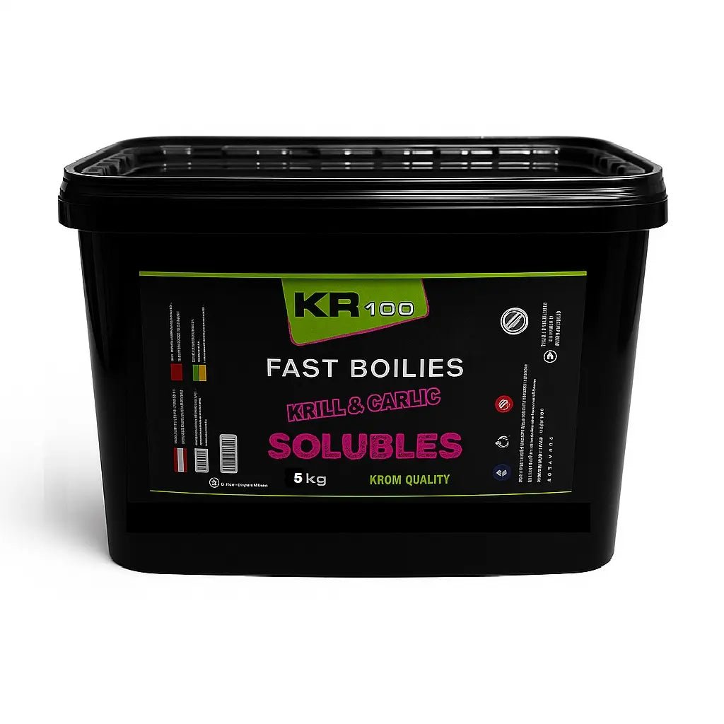 Boilies Solubles Krom Quality KR100 Krill & Garlic 20 mm 5KG - Tienda Carpfishing