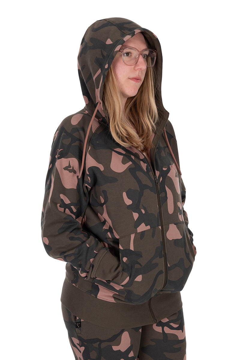 Sudadera Camo para mujer con cremallera