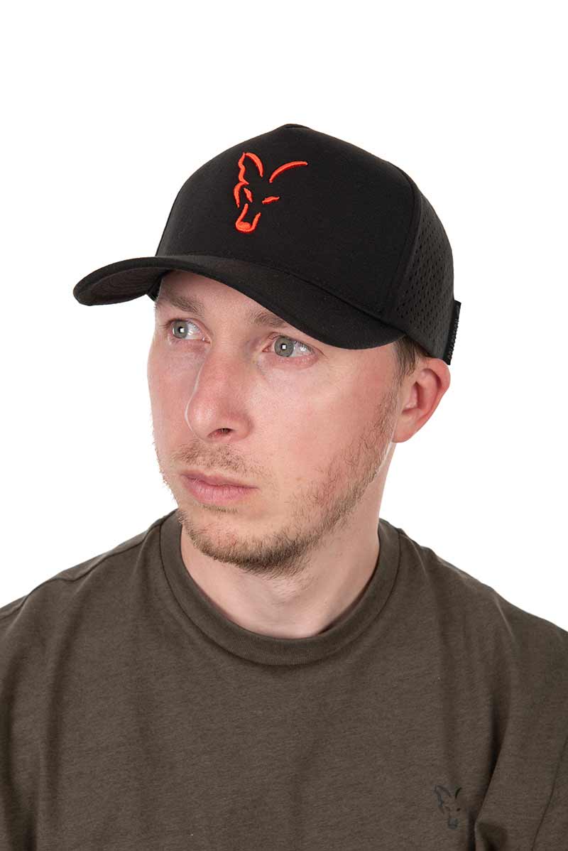 Gorra Fox Baseball Negro - Naranja - Tienda Carpfishing