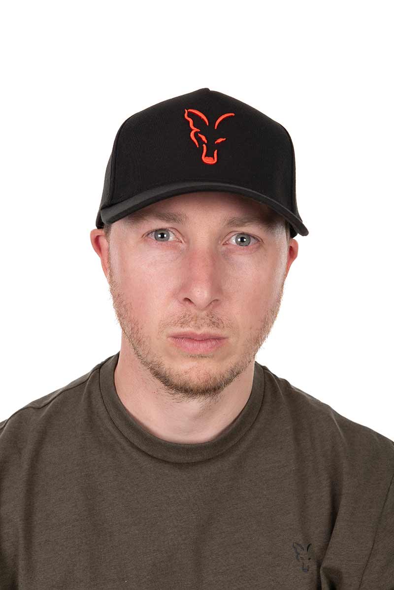 Gorra Fox Baseball Negro - Naranja - Tienda Carpfishing
