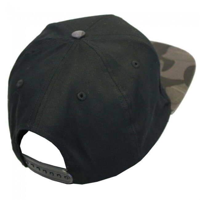 Gorra Vass VB691 Peak Negra - Gris Camo - Tienda Carpfishing
