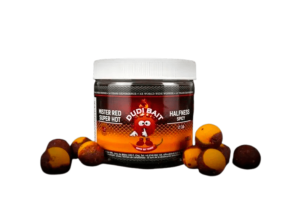 Halfness Dudi Bait Mister Red Super Hot Spicy Fish 16 mm - Tienda Carpfishing