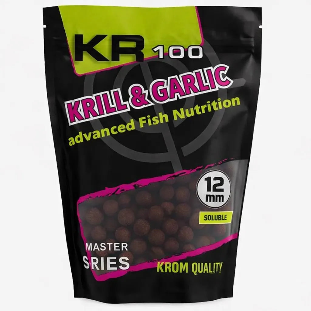 Boilies Rozpuszczalny Krom Quality KR100 Kryl i Garlic 12mm 800G
