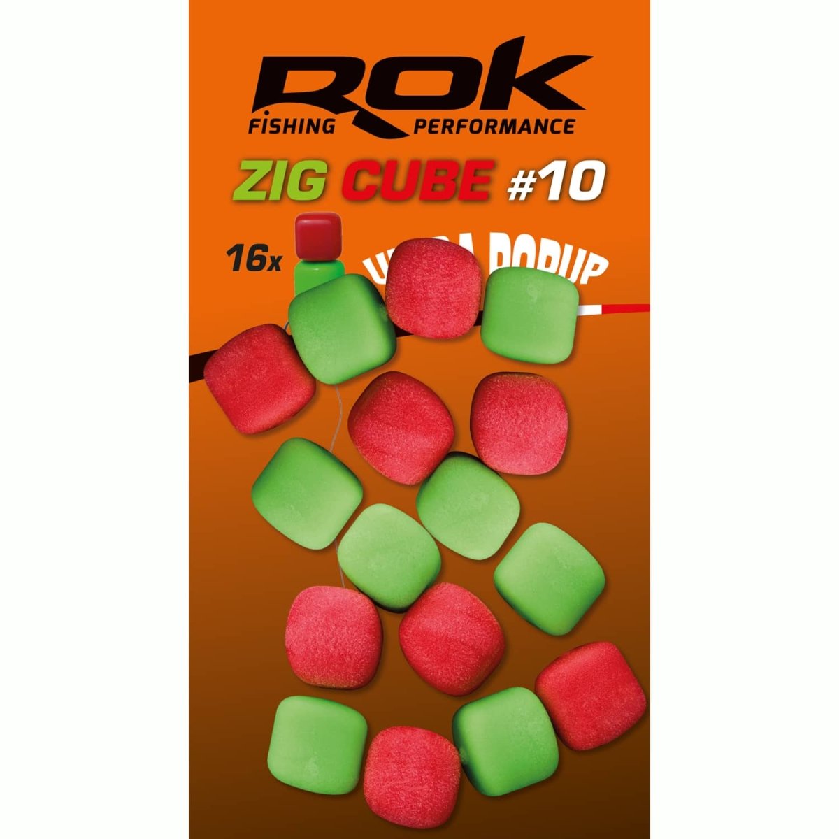 Pop up Zig Cube Rok Fishing Rojo/Verde 10 - Tienda Carpfishing