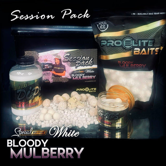Session Pack Pro Elite Baits Gold Bloody Mulberry Special Edition White - Tienda Carpfishing