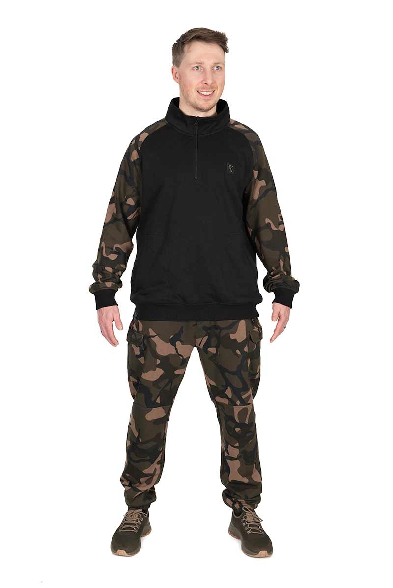 Sudadera Fox LW Negro y Camo con cremallera - Tienda Carpfishing