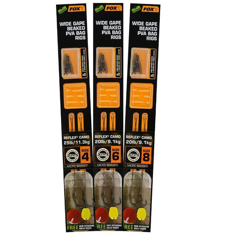 Anzuelos montados Fox Wide Gape beaked PVA - Tienda Carpfishing