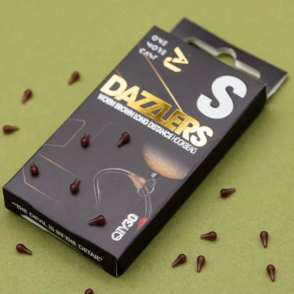 Hook Bead OMC Dazzlers Worm Brown Distance S - Tienda Carpfishing