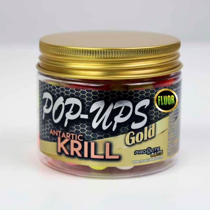 Pop Ups Pro Elite Baits Gold Antartic Krill Fluoro 14 mm - Tienda Carpfishing