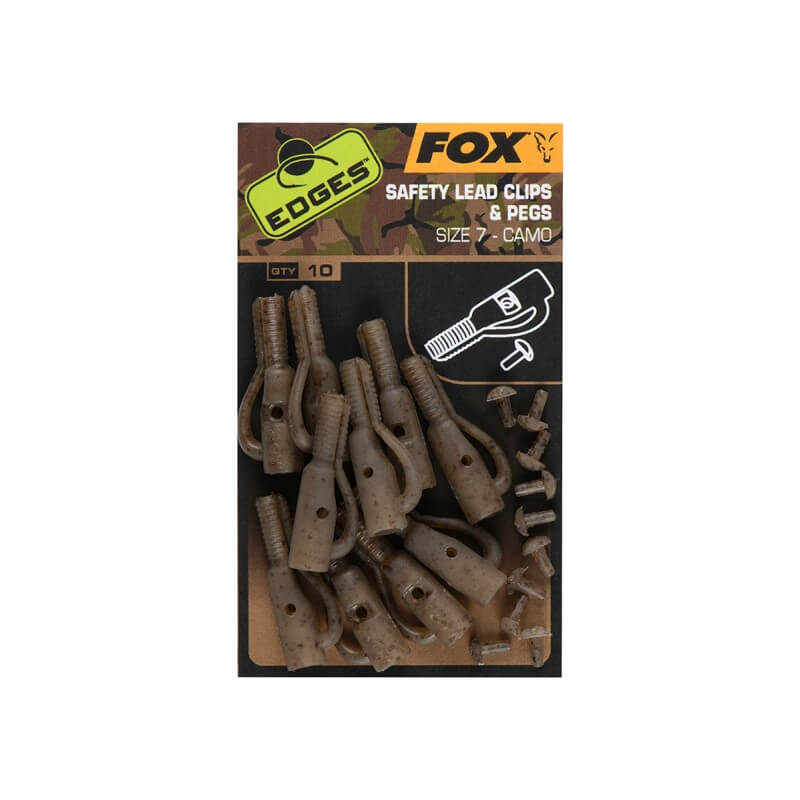 Safety Lead Clip con tope Fox Camo 7 - Tienda Carpfishing