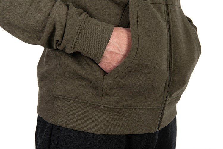 Sudadera Fox Collection LW Verde y Negra de cremallera - Tienda Carpfishing