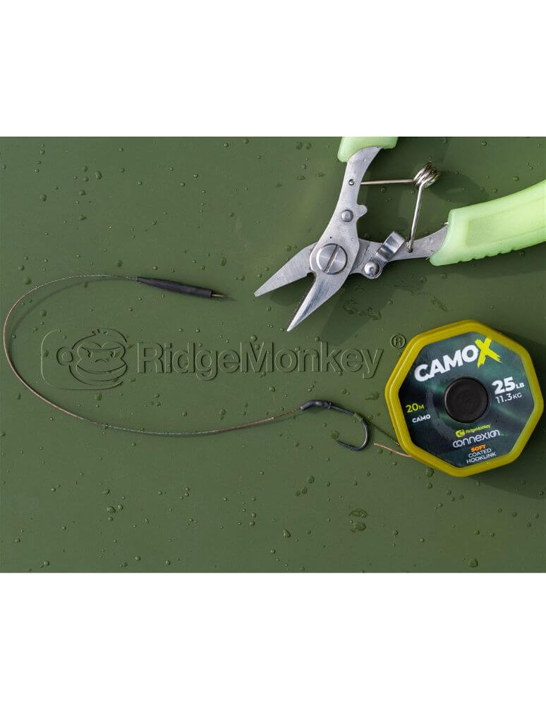 Trenzado Ridge Monkey CamoX Stiff Coated 20 m - Tienda Carpfishing
