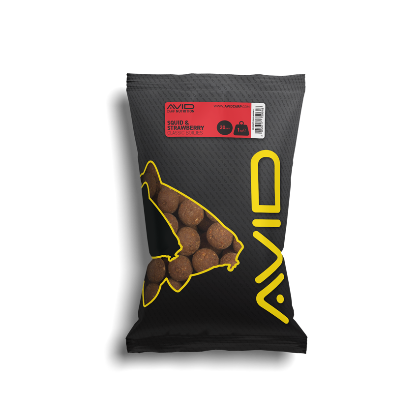 Boilies Avid Carp Classic Squid & Strawberry 20 mm - Tienda Carpfishing
