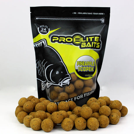 Boilies Pro Elite Baits Piña Scopex  24 mm - Tienda Carpfishing