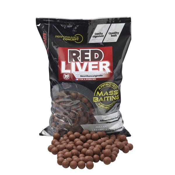 Boilies Starbaits Masowe przynęty Red Liver 20 mm 3 kg