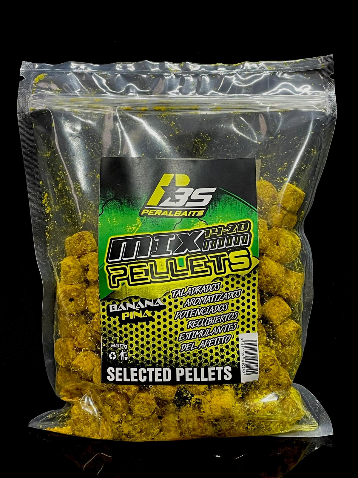 Mix Pellets Peralbaits Banana Piña 14-20 mm - Tienda Carpfishing