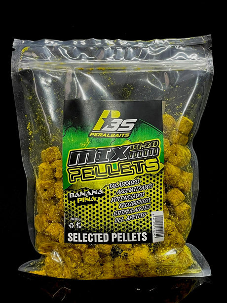 Mix Pellets Peralbaits Banana Piña 14-20 mm - Tienda Carpfishing