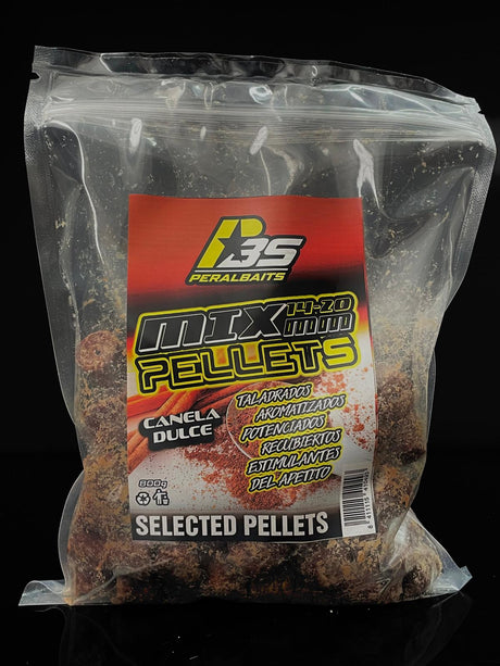 Mix Pellets Peralbaits Canela 14-20 mm - Tienda Carpfishing