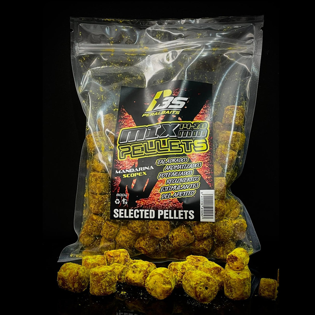 Mix Pellets Peralbaits Mandarin Scopex 14-20 mm