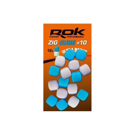 Pop up Zig Cube Rok Fishing Azul/Blanco 10 - Tienda Carpfishing