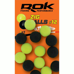 Boilie flotante Rok Fishing Zig Ball Amarillo/Negro 12 - Tienda Carpfishing