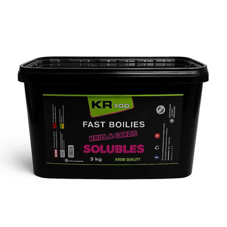 Boilies Solubles Krom Quality KR100 Krill & Garlic 20 mm 3KG - Tienda Carpfishing