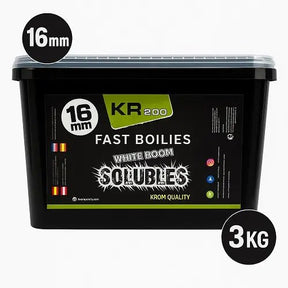 Boilies Solubles Krom Quality KR200 White Boom 16 mm 3KG - Tienda Carpfishing