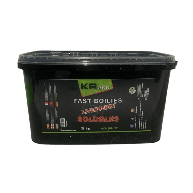 Boilies Solubles Krom Quality KR300 LiverBerry 20 mm 3KG - Tienda Carpfishing