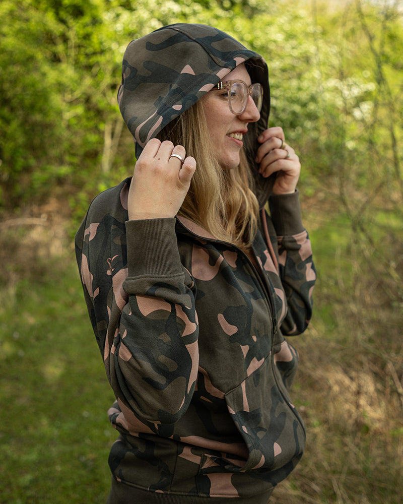 Sudadera Camo para mujer con cremallera