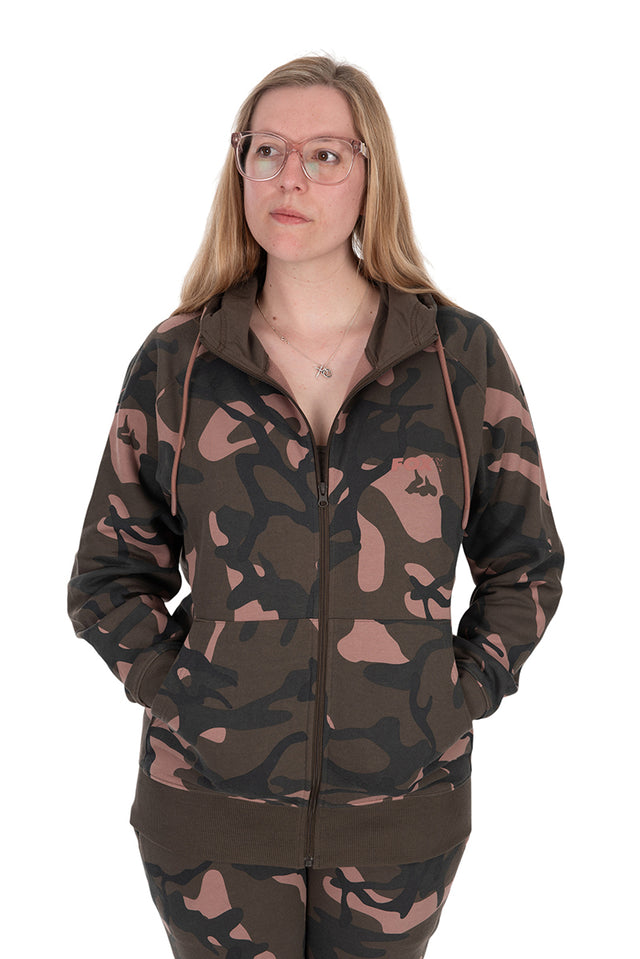 Sudadera Camo para mujer con cremallera