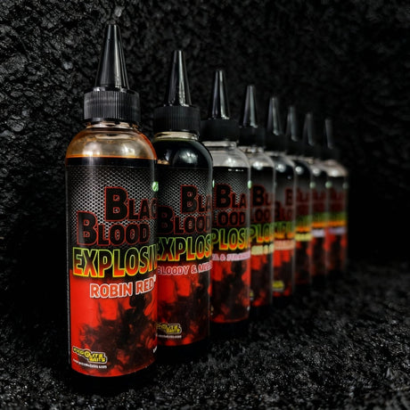 Líquido Pro Elite Baits Black Blood Explosive - Tienda Carpfishing