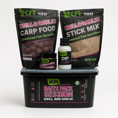 Session Pack Krom Quality KR100 Krill & Garlic - Tienda Carpfishing