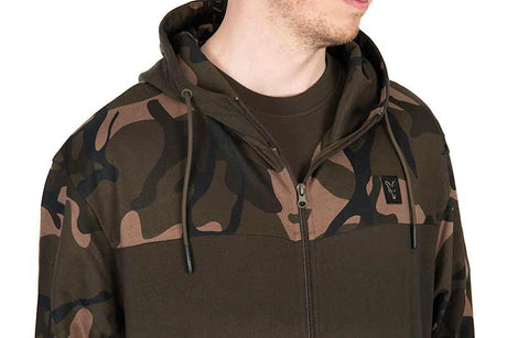 Sudadera Fox LW Caqui y Camo con capucha y cremallera - Tienda Carpfishing