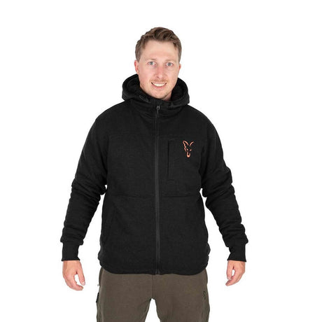 Sudadera Fox Sherpa Negra/Naranja - Tienda Carpfishing