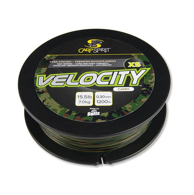 Hilo Carp Spirit Velocity XS Camo 0,35 mm/1200 m - Tienda Carpfishing