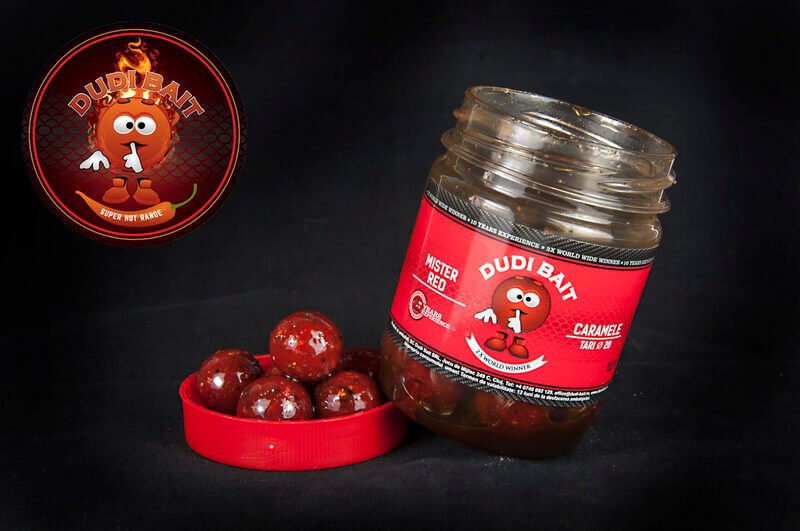 Hook Baits Solubles Dudi Bait Glugged Mister Red Super Hot 20 mm - Tienda Carpfishing