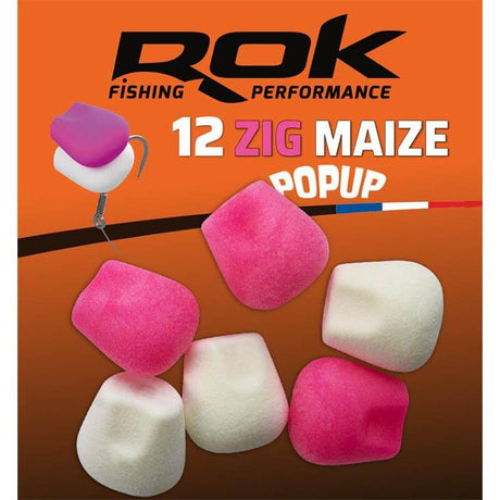 Maíz Zig Pop Up Rok Fishing Rosa/Blanco - Tienda Carpfishing