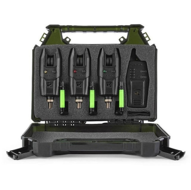 Maletín de alarmas 3+1 Korum KBI - R + 3 tensores - Tienda Carpfishing