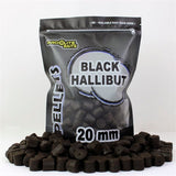 Pellets Taladrados Pro Elite Baits Black Halibut 20 mm - Tienda Carpfishing