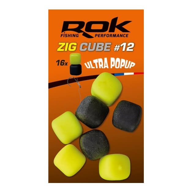 Pop up Zig Cube Rok Fishing Amarillo/Negro 12 - Tienda Carpfishing