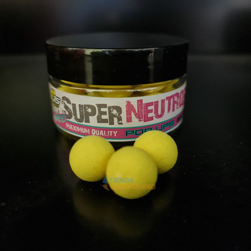 Pop ups Peralbaits Super Neutro Amarillo Fluoro 15 mm - Tienda Carpfishing