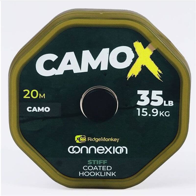 Trenzado Ridge Monkey CamoX Stiff Coated 20 m - Tienda Carpfishing
