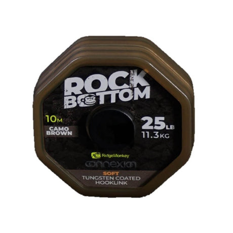 Trenzado Ridge Monkey Tungsteno Rock Bottom Semi Camo Marrón 10 m - Tienda Carpfishing
